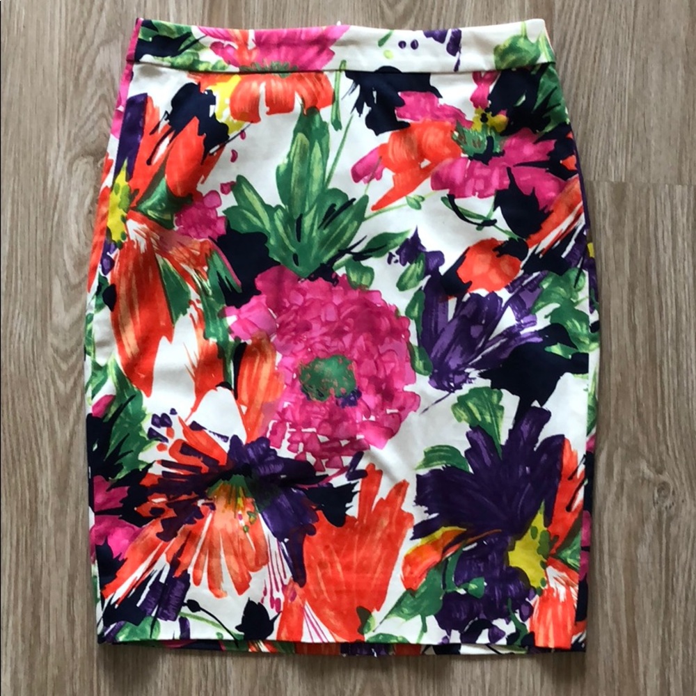 Jcrew Floral Pencil Skirt